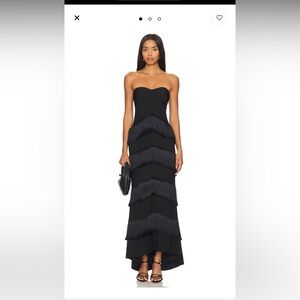 Elegant Black Strapless Evening Dress